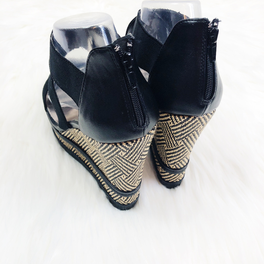 [QUPID] Strappy Wicker Wedges - Picture 5 of 8